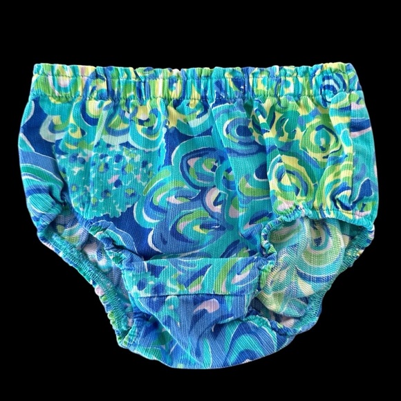 Lilly Pulitzer Baby Girls 12-18 months Floral Diaper Cover Bloomers Spring Blue - Picture 1 of 3